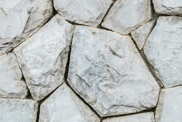 Closeup old stone wall in the garden texture background