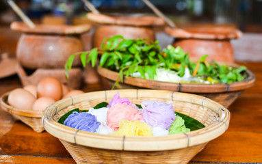 Thai vermicelli eaten with curry, Thai Food