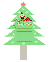 Fototapeta premium Merry Christmas, Christmas Greeting Card, Santa Claus, snowman, christmas tree and gift vector