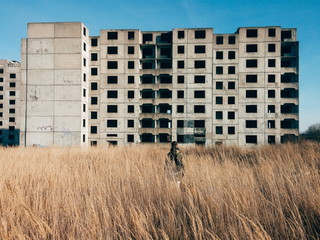 Man in abandoned district