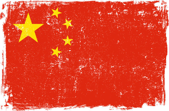 China Vector Flag on White