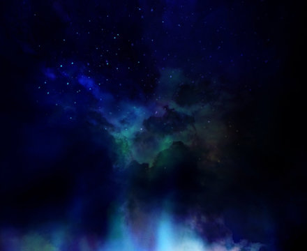 Colorful space nebula