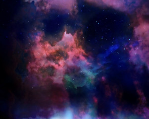 Fototapeta na wymiar Colorful space nebula