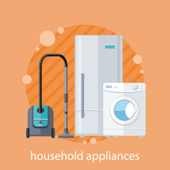 Household Appliances Flat Design