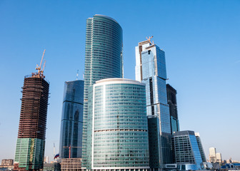 Skyscrapers on construction site. Moscow, Russia.
