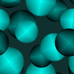 Balls seamless pattern. Circles 3D texture. Abstract background