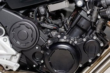 Fototapeta na wymiar close up big bike motor