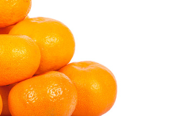 Ripe mandarins isolated on a white