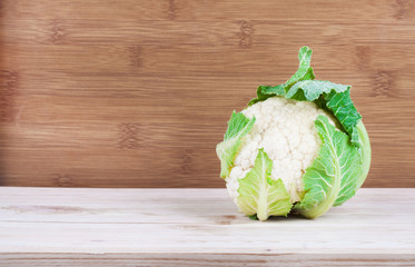 Ripe cauliflower on shelf