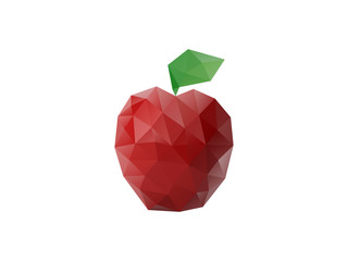low poly triangular apple illustration