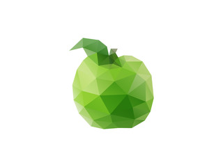 low poly triangular apple illustration