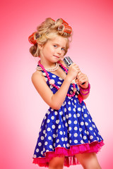 girl in polka-dot dress