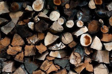 geschlichtete Holzscheite, Holz