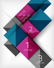 Paper style design templates, square abstract background, geometric layout