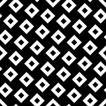 Vector modern seamless geometry pattern squares, black and white abstract geometric background, pillow print, monochrome retro texture, hipster fashion design