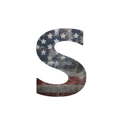 American vintage flag in letter s