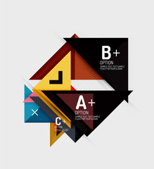 Paper style abstract geometric shapes with infographic options