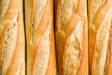 detail of french baguettes