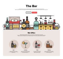 Local bar flat line web graphics