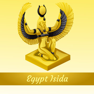 Monument is of the Egyptian Queen Isida in gold