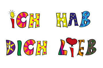 Ich hab dich lieb Kinderzeichnung