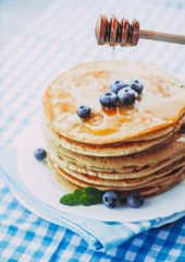 Pancakes with honey