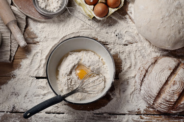 Ingredients for homemade dough