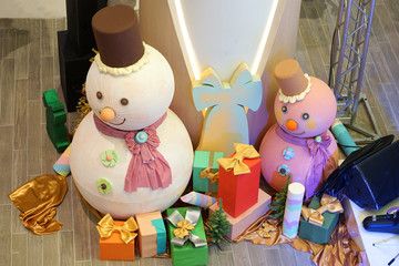 snowman and decoration of christmas event