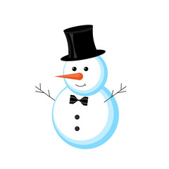 Snowman vector illustration on white background