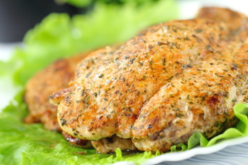 Roasted chicken fillet with vegetables