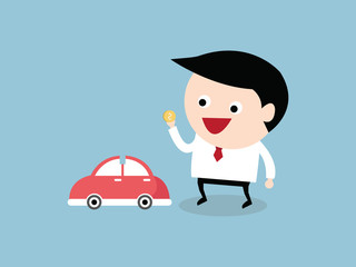 Car shaped piggy bank, vector EPS10.