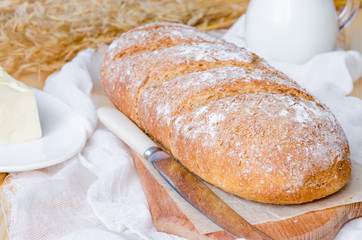 homemade bread with bran