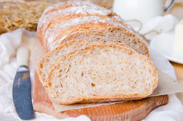 homemade bread with bran