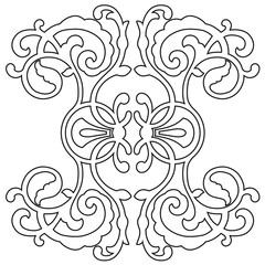 Vintage baroque frame scroll ornament engraving border floral retro pattern antique style acanthus foliage swirl decorative design element filigree calligraphy vector
