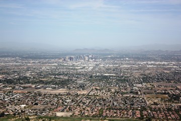 Fototapeta na wymiar View to Phoenix from South Mountain Park, Arizona USA
