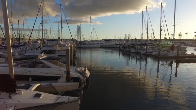 Marina del Rey Yacht Basin  with boats berthed
