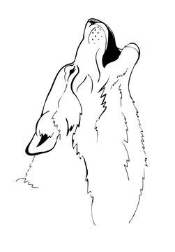 head howling wolf vector illustration