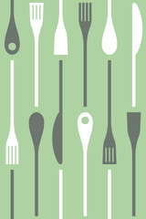 Cutlery and cooking icons vector seamless