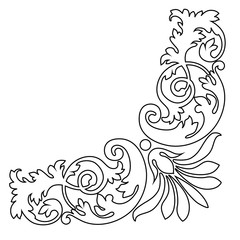Fototapeta premium Vintage baroque frame scroll ornament engraving border floral retro pattern antique style acanthus foliage swirl decorative design element filigree calligraphy vector