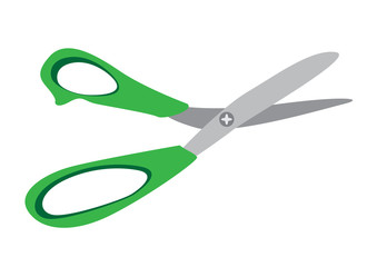 Open green Scissors
