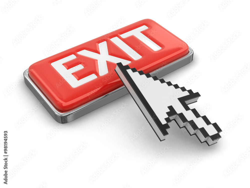 Poster cursor and button exit. image with clipping path
