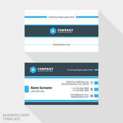 Creative Business Card Print Template. Flat Design Vector Illustration. Stationery Design