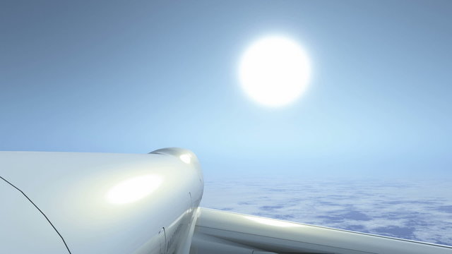 Plane clouds blue sky transportation travel animation