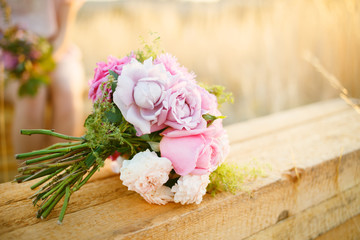 Tender wedding bouquet on the nature