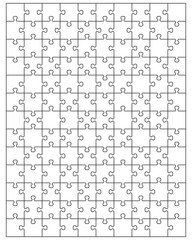 Separate pieces of white puzzle, vector illustration