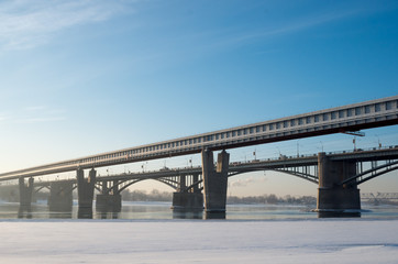 Октябрьский мост и метромост, Новосибирск
