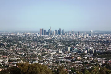 Tuinposter Downtown Los Angeles view from Griffith Park, USA © ClaraNila