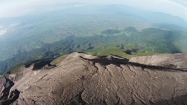 Kerinici volcano, Indonesia, view from air