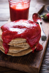 Crepes with homemade strawberry mousse