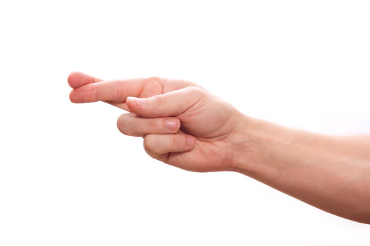 gekreuzter Zeigefinger mit Mittelfinger